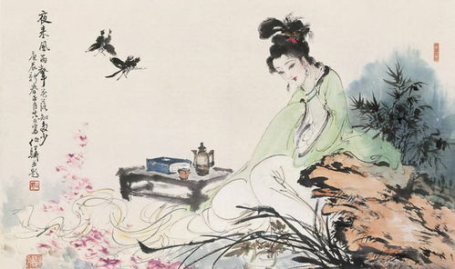 工笔国画人体艺术仕女图,古代女性美的艺术演绎
